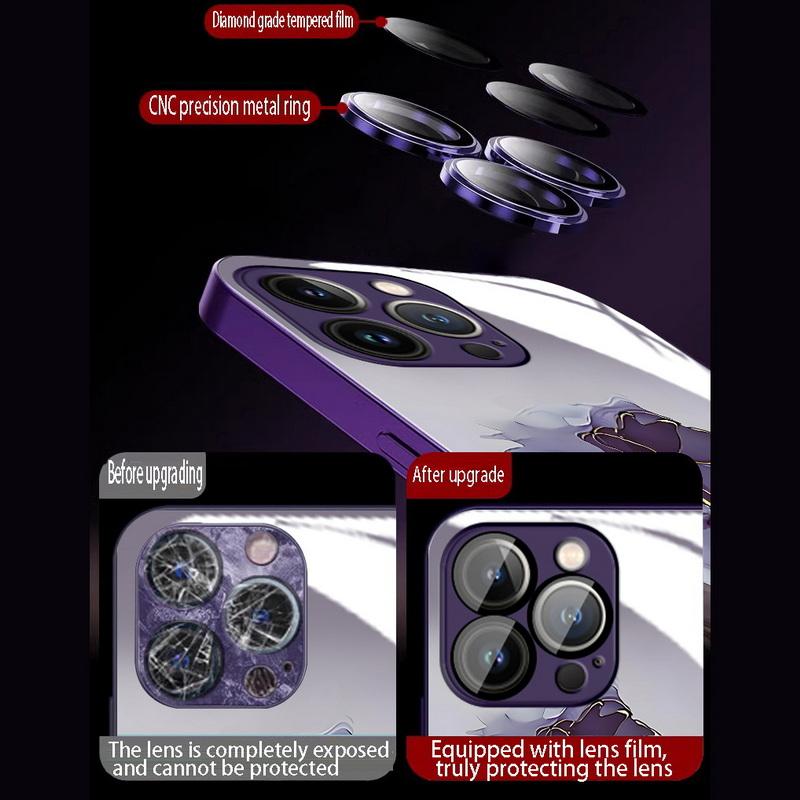 Стеклянный чехол для телефона с мраморным цветочным узором для iPhone 15 14 Pro Max 13 12 11, противоударный защитный чехол для объектива камеры