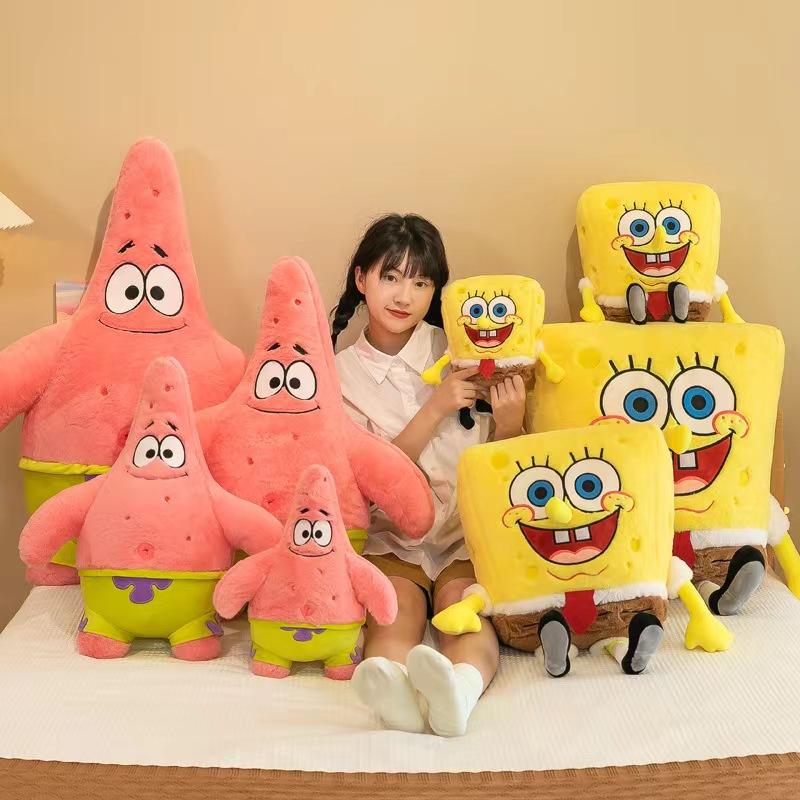 35-100cm Soft Plush Toy Square Pants Patrick Star Cute Stuffed Animal Doll Cartoon Collection Gift For Kids Birthday