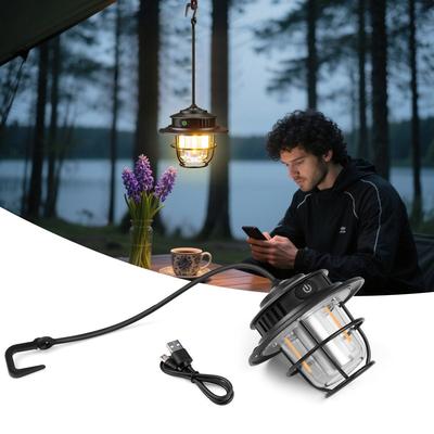 Уличный портативный кемпинговый фонарь Водонепроницаемый IPX4 USB LED Перезаряжаемый Подвесной фонарь для палатки для походов на открытом воздухе Ночная лампа