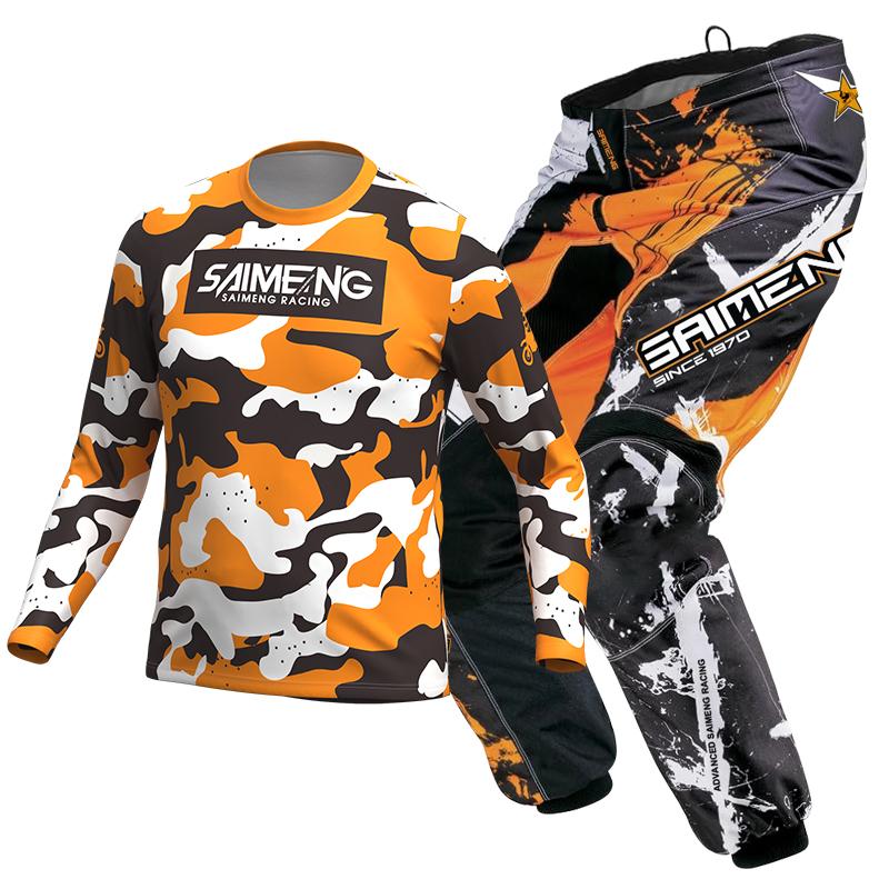 Комплект экипировки для мотокросса для детей 4 5 6 7 8 9 10 11 12 13 лет Молодежный детский мотоциклетный костюм для мальчиков и девочек, майка, штаны, гоночный костюм для бездорожья, эндуро, мотокросса, горного велосипеда