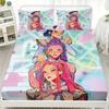 K-Pop D-Demon Hunters Натяжная простыня с 2 наволочками, с глубоким карманом, для домашнего декора, персонализированное покрывало