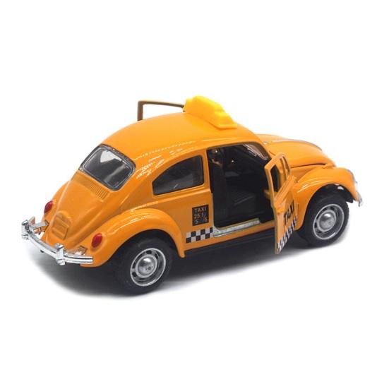 Miniature Simulation Back Car Model Diecast Alloy Pull Taxi Toy with Opening Door 0.0638888888888889 Scale Retro Car