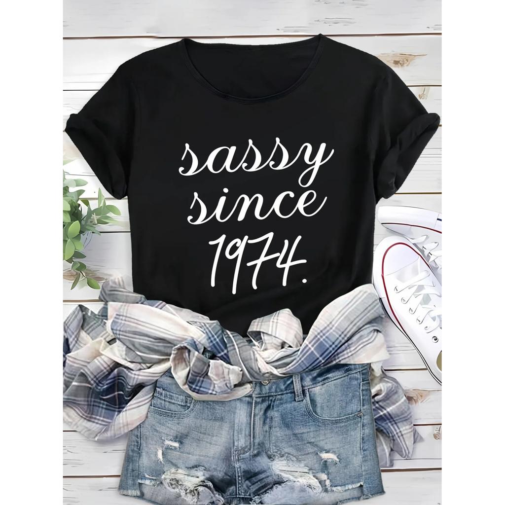 Comfortable Short Sleeves Sports Pullover Top Women's Activewear Letter Print Crew Neck T-shirt Fashion