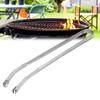 BBQ Sausage Turning Tong Stainless Steel Grilling Food Tong Long Handle Grill Tong Bacon Steak Meat Vegetables Flipping Tong Kitchen Supplies