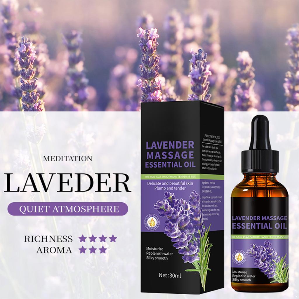 Lavender Scented Aromatherapy Oil for Massage, Skin & Body Care - Hydrating Essential Oil Blend for Spa & Relaxation