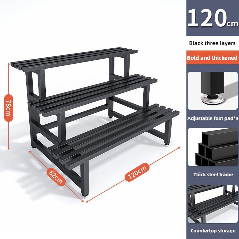 Садовая стойка для комнатных растений из нержавеющей стали, металлическая водонепроницаемая стойка для цветов, многоуровневая полка-лестница