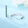 Hot Sale Copper Silver Plated Emerald CZ Hoop Earrings for Women Semi Inlaid Party Anniversary Jewelry Gift