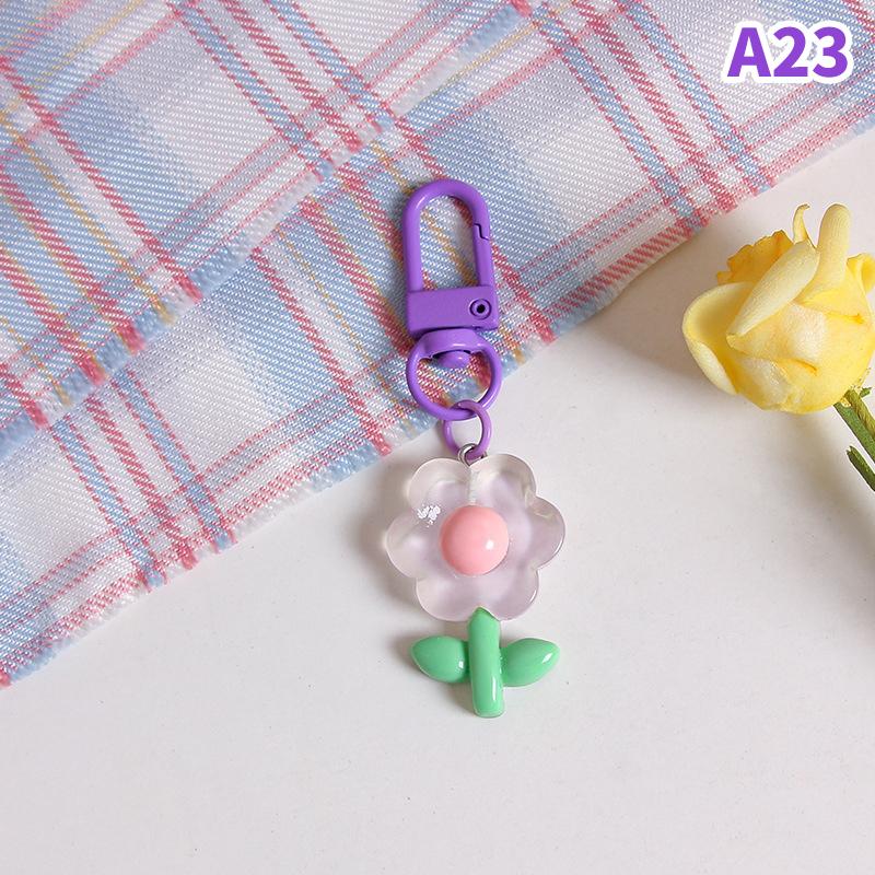 Корейский стиль конфетный цвет тюльпан цветок кулон брелок сумка украшения наушники чехол украшения автомобиль ключи аксессуары