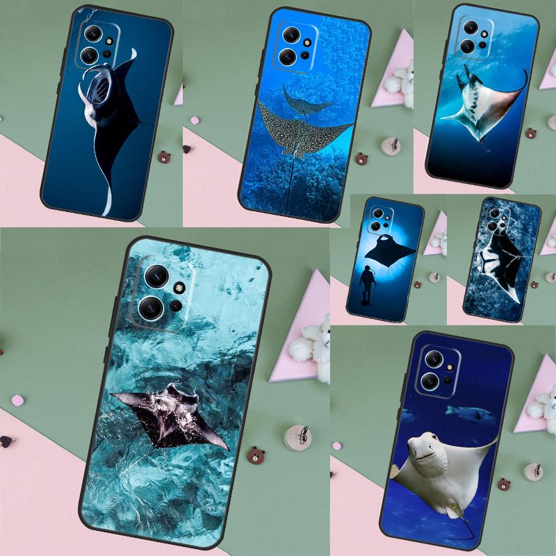Animal Manta Ray Case For Xiaomi Redmi Note 14 Pro 13 12 11 10 15 Pro Plus Redmi 13 C 15 10C 12C 14C 15C Cover