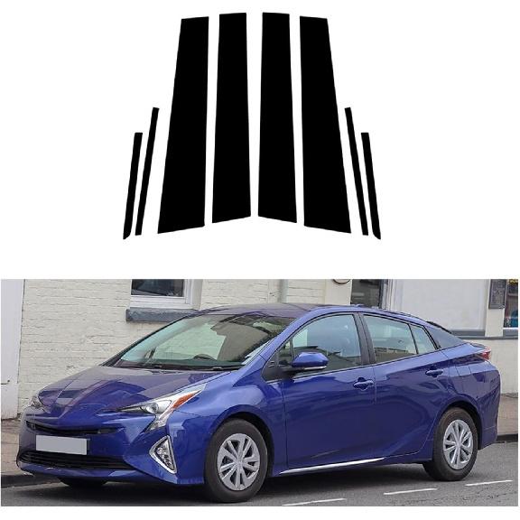 Pillar Posts 8Pcs Fit for Toyota Prius 2016 2017 2018 2019 2020 2021 2022 Gloss Black Pillar Post Door Decor Window Colum BC Cover Trim