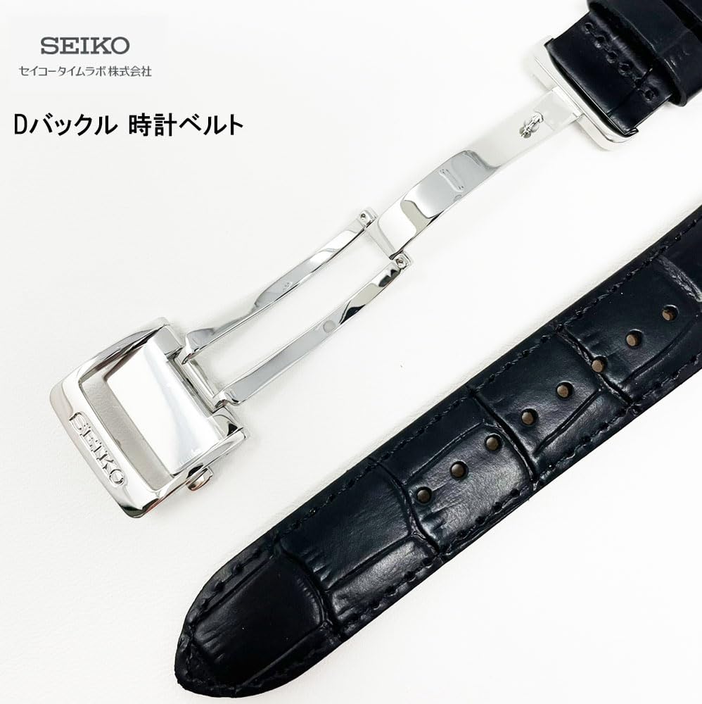 Seiko Time Lab SEIKO Часы Черная Кожа Теленка с Набором Часовой Ткани Co., Ltd. Мужской ремешок, D-образная пряжка, (Уход включен) (20мм)