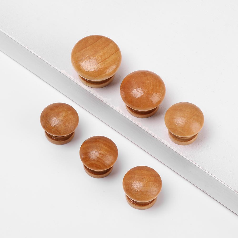 Cabinet Dresser Round Shape Furniture Fitting Natural Wooden Door Handle Cabinet Pulls Drawer Knob