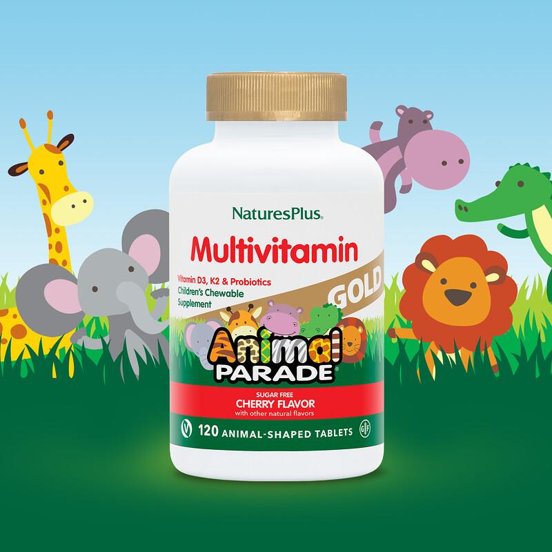 Animal Parade® Gold, Multivitamin, Children's Chewable Supplement, Cherry, 120 Animal-Shaped Tablets