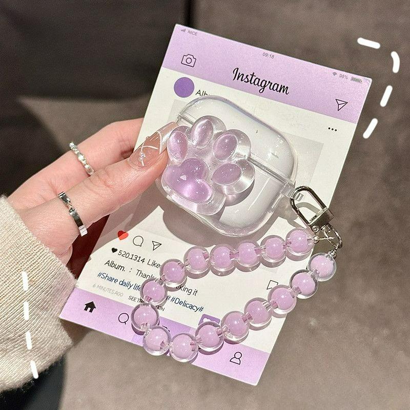 Cartoon Cat Paw Soft TPU Clear Case for Airpods 4 2 Pro 2 Pro 3 Headphone Bluetooth Earphone Protective Cover With