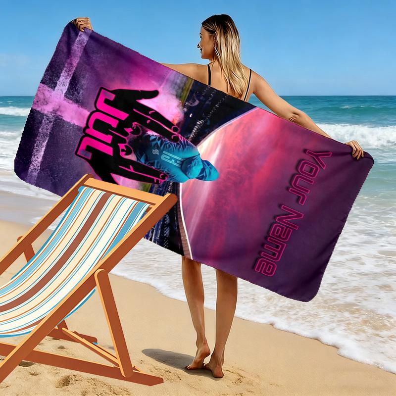Name Custom Jul album Print Beach Towel, Large Soft Quick Dry Towel for Beach Camping Swimming