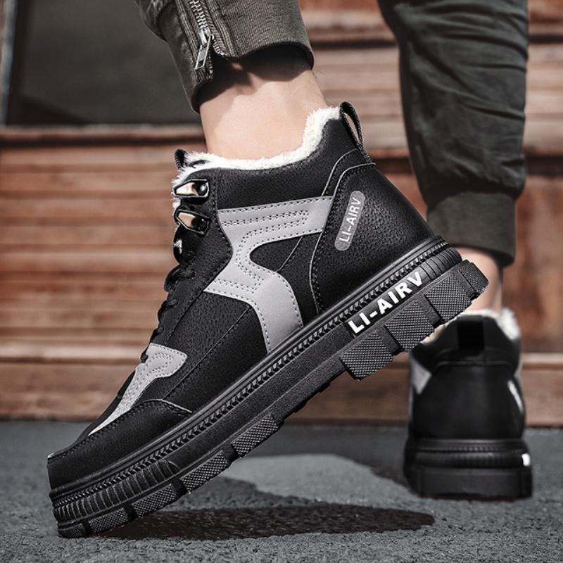 Fashion Men's Snow Boots Winter Cold Protection Plus Velvet High Top Men Ankle Boots for Men Outdoor Non-slip Cotton Shoes Men Sneakers