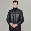 Мужские кожаные куртки для людей среднего и пожилого возраста, большие размеры, овчина из натуральной кожи, зимние кожаные куртки для папы