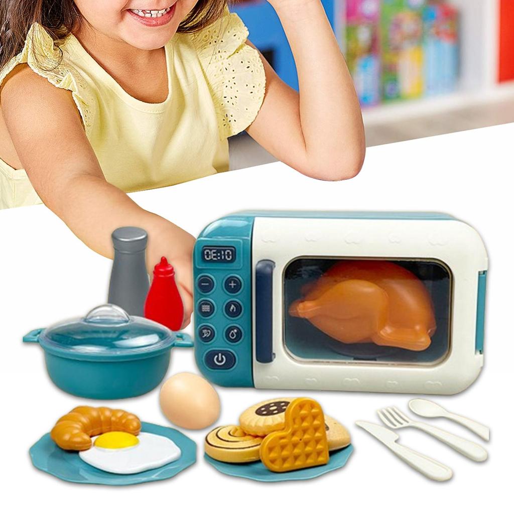 17Pcs Kids Pretend Play Microwave Cooking Utensils Set Interactive Kitchen Accessories Educational Learning Toy Birthday Gift