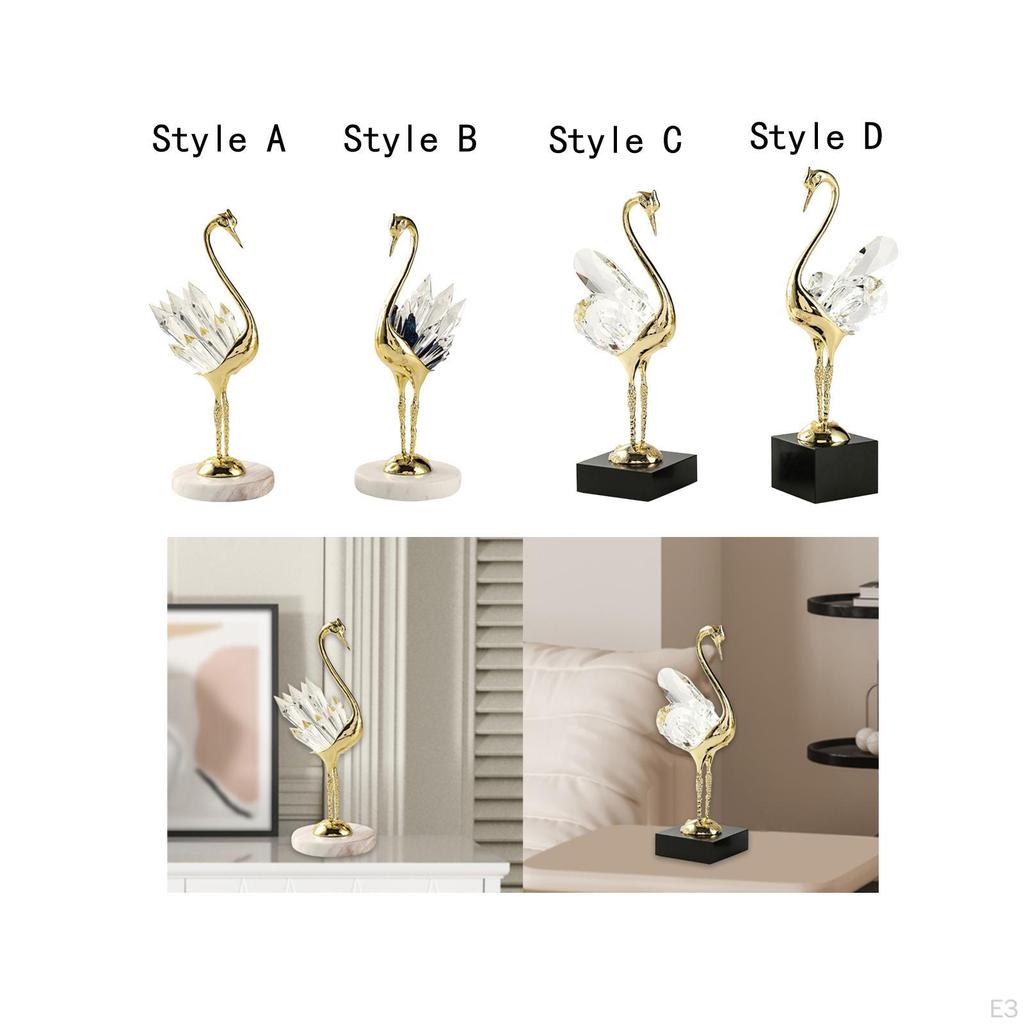Декоративная статуэтка лебедя, коллекционная настольная скульптура животного для входа