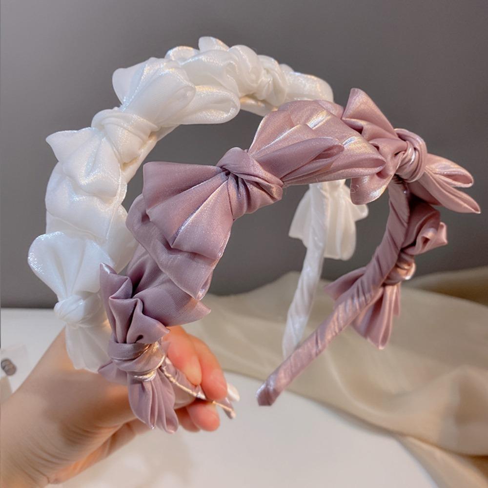 Головные уборы Женская повязка на голову Аксессуары для волос Шелковая повязка для волос Аксессуары для волос Бант Повязка для волос Дамы