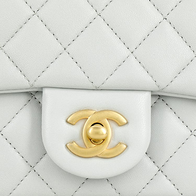 CHANEL Sheepskin Chain Bag, Shoulder Bag, Crossbody Bag Mini Women's Blue Gray AS4040-B10716-NN268