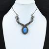 Ожерелье Owyhee Blue Opal, обернутое медной проволокой, ювелирное изделие ручной работы, ожерелье из драгоценных камней, ожерелье из медной проволоки, антикварные ювелирные изделия для подарков