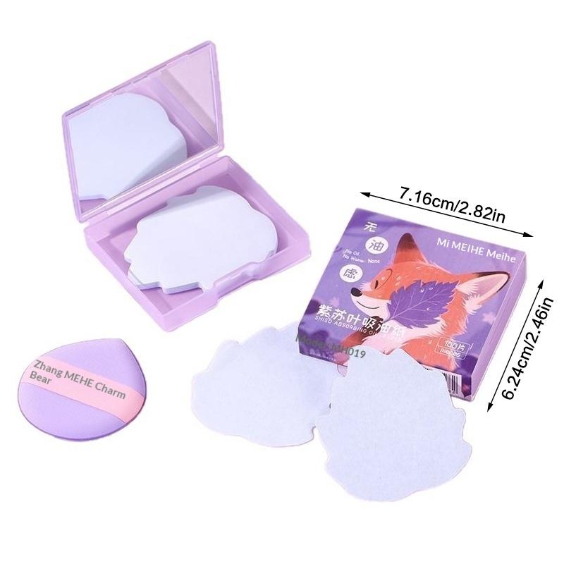 Oil Control Blotting Paper Sheets 100 Pack Facial Makeup Shine Absorbing Easy To Carry For Parties And Work