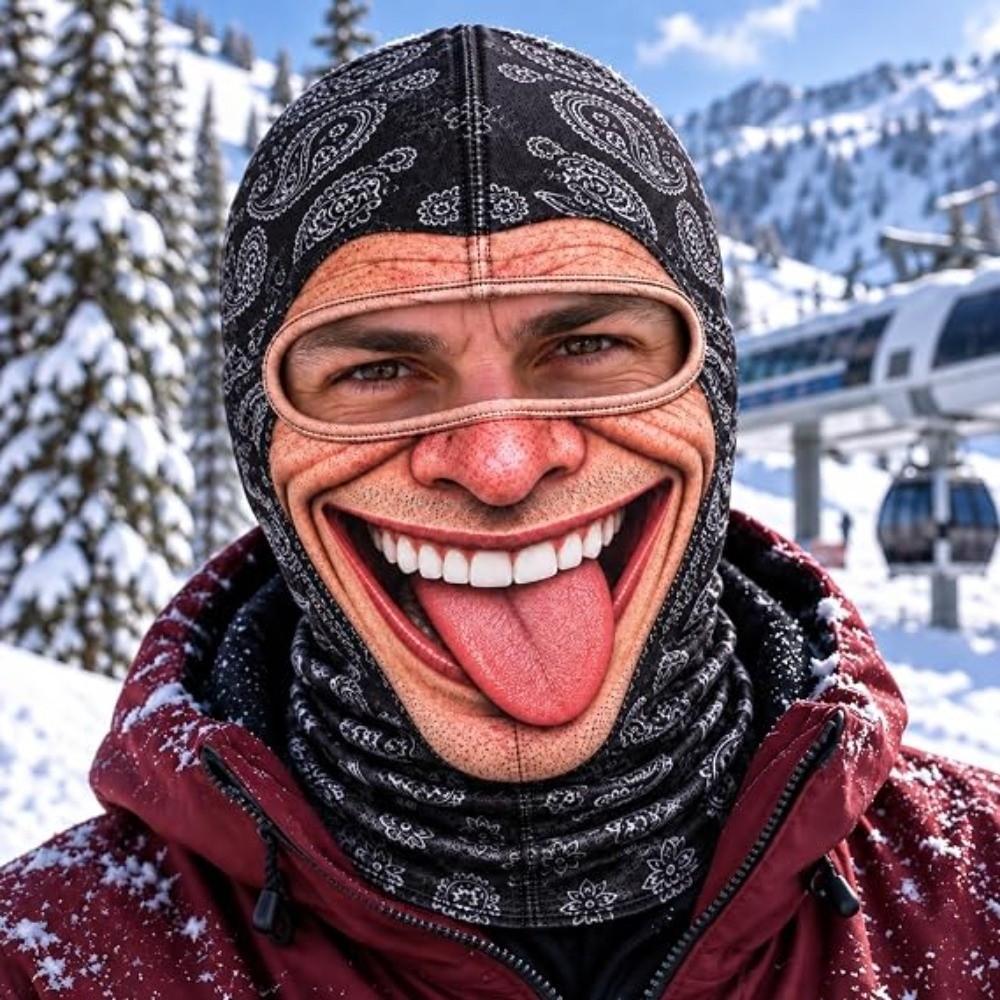3D Face Printed Old Man Balaclava Face Mask Full Coverage Funny Ski Mask Costume Parties