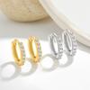 Versatile Earrings, Simple Round Ear Buckles, Trendy Temperament Women's Sweet Diamond-set Single-row Circle Earrings