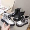Winter Girls Sequins Boots Luxury Versatile Children Fashion Boots Black Silver Non-slip Kids Causal Ankle Cotton Boot Trend New