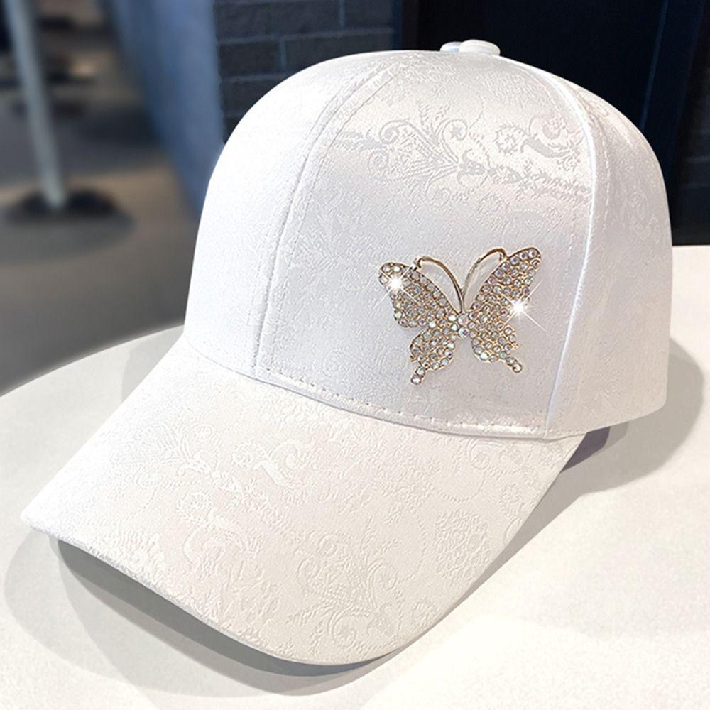 Rhinestone Butterfly Baseball Cap Sunscreen Sun Hat Versatile Peaked Cap Outdoor