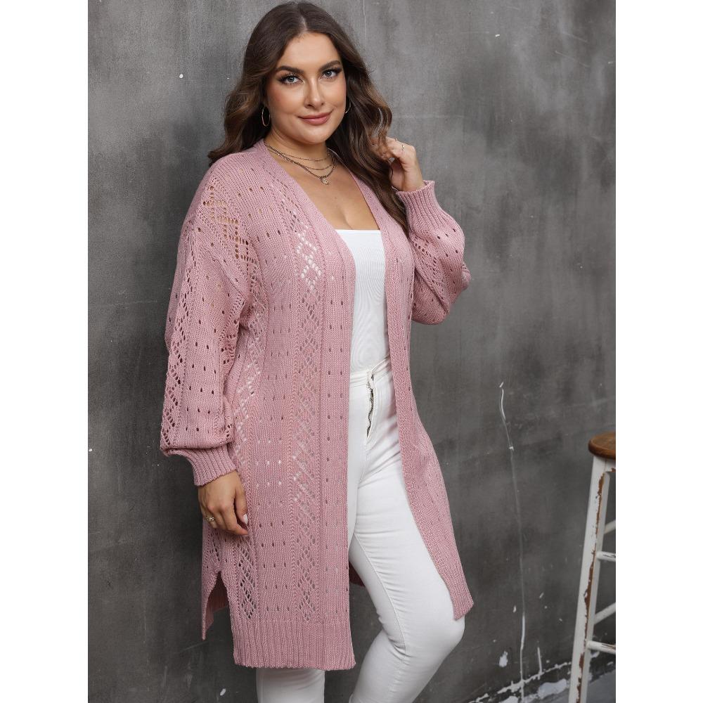 Plus-size Women's New Autumn Cardigan, Air-conditioned Sweater and Coat with Cutout