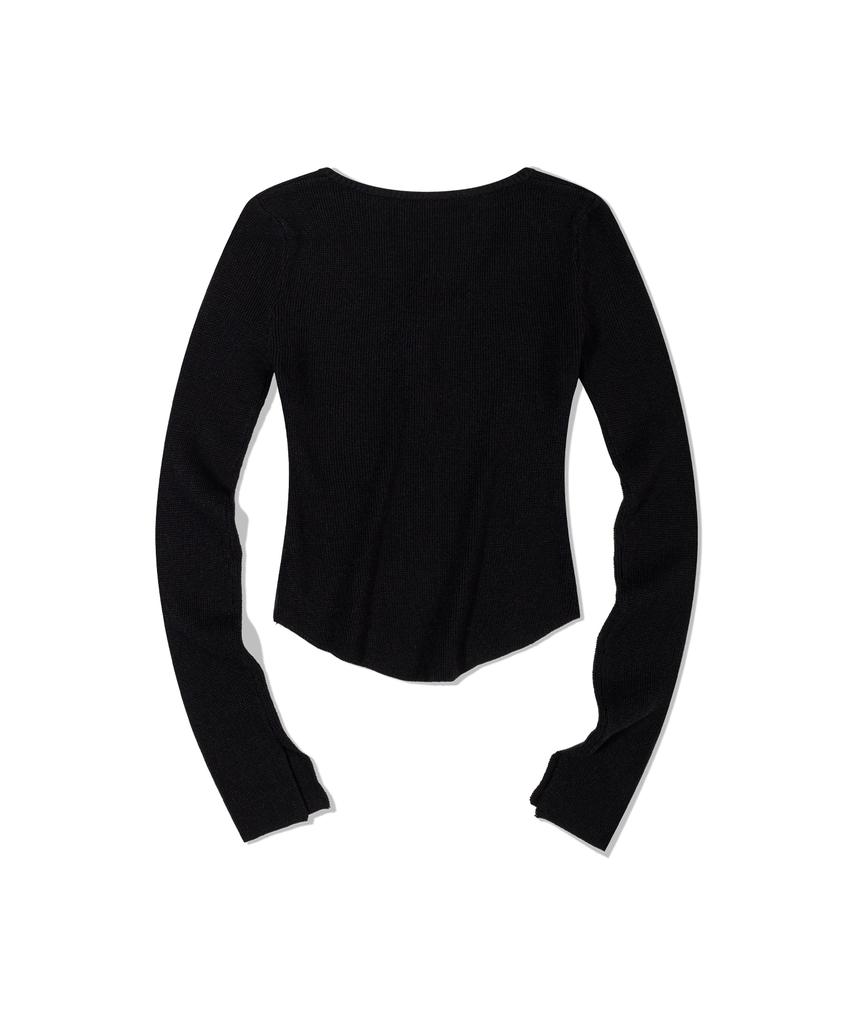 MOAA Seam Line Button Knit (Black)