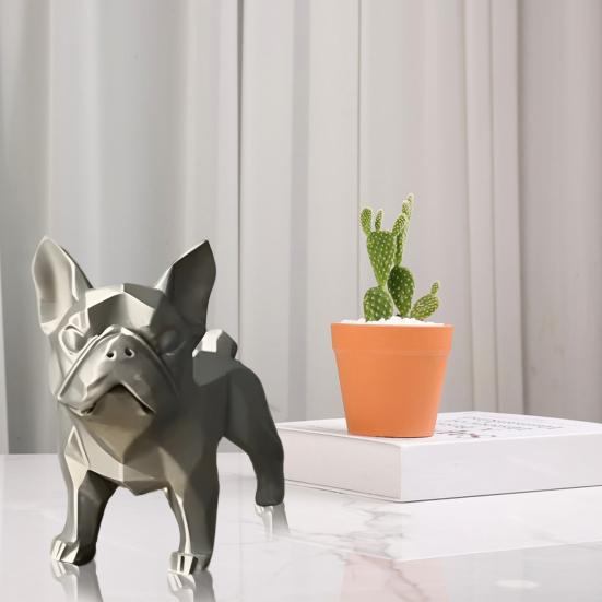 Yousheng French Bulldog Statue 3D Printed Standing Dog Figurine PLA Animal Sculpture Home Office Bookshelf Desktop Decoration Ornament