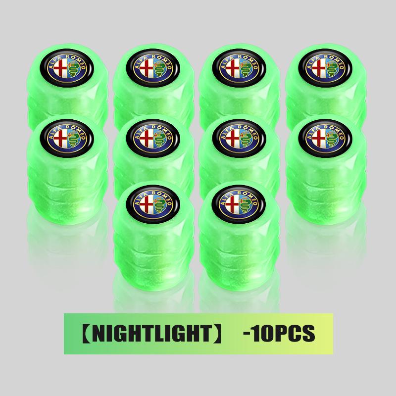 2026 Hot Sticker Luminous Car Wheel Tire Valve Caps Rim Stem Dust-proof Covers For Alfa Romeo 159 Giulietta Giulia 147 Mito 156