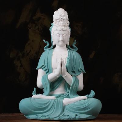 Керамическая скульптура Цзин Сы Гуань Инь. Крупногабаритная трехмерная скульптура ручной работы. Высококачественные аксессуары для украшения дома.