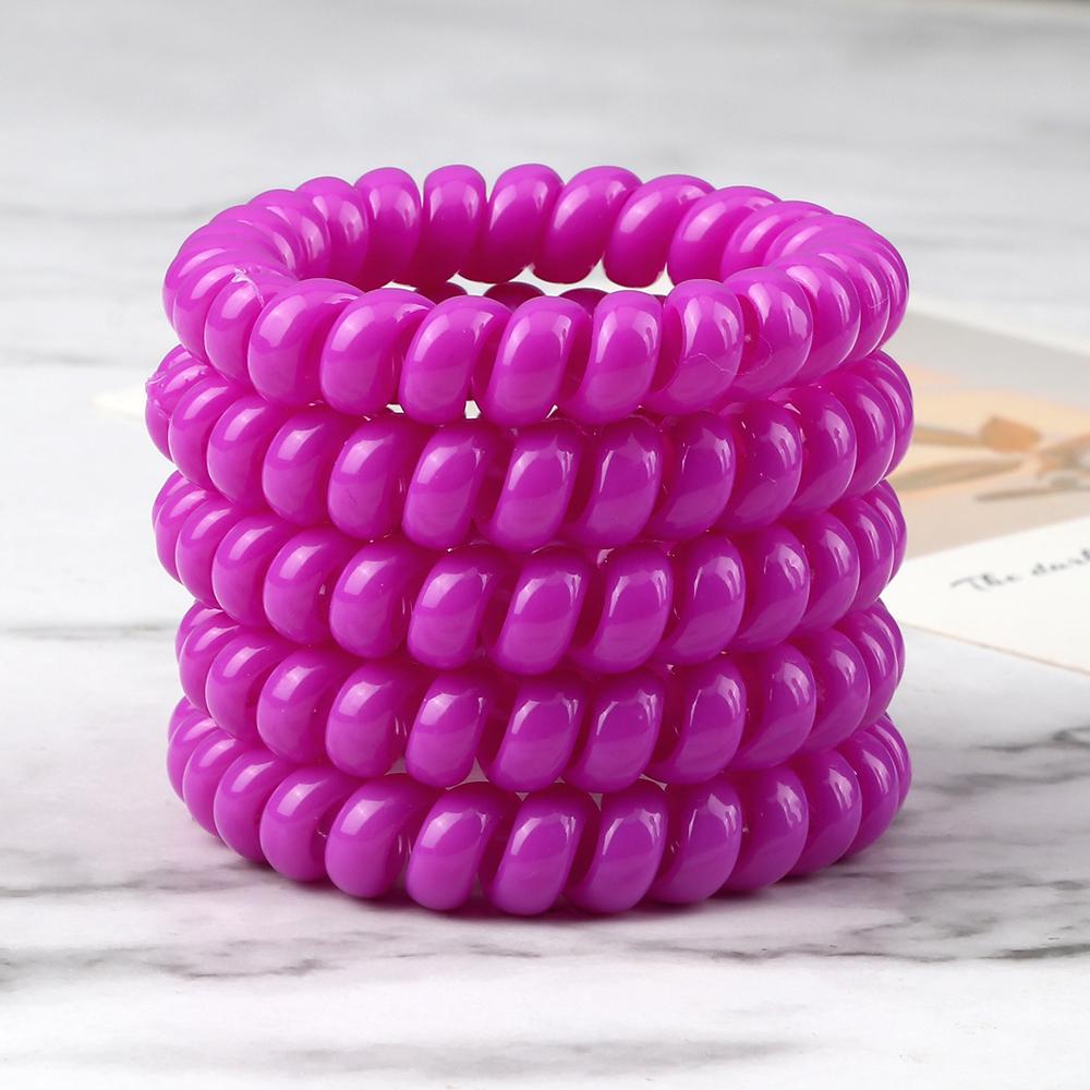 5 шт./набор Эластичные конфетные цвета Телефонный провод Простые женские резинки для волос Веревка для волос для детей Девочек Скранчи Повязка на голову Жевательная резинка Подарки