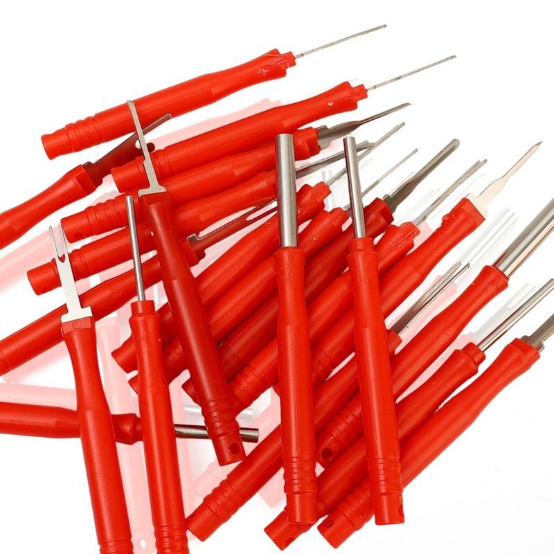 21Pcs Car Terminal Removal Tool Kit Wire Connector Pin Extractor Puller Release Key Extractor for Auto Electrical Repair Set