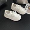 Leather Mesh Breathable Little White Shoes Women's 2025 Summer New Lightweight Thick-soled Heightening Korean Version of Versatile Casual Sports Shoes