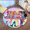 Custom Name Winx Club Printed Round Rug Carpet Chair Rug Area Rug Entryway Doormats,for Office Chair Living Room Bedroom Kitchen Room.