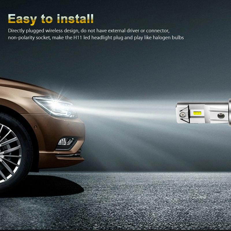 1 пара металлических H11 H8 H9 120 Вт Canbus светодиодные фары комплект ламп дальнего ближнего света ультра-белые 6500k