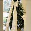 Large Christmas Bow Tie Ornament Organza Hanging Decoration For Tree DIY Holiday Party Outdoor Festive Decor