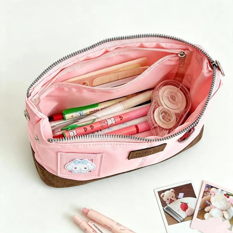 Kawaii Pencil Case Large Capacity Compact Portable Stationery Organizer for Students Travel Outdoor Sketch Use
