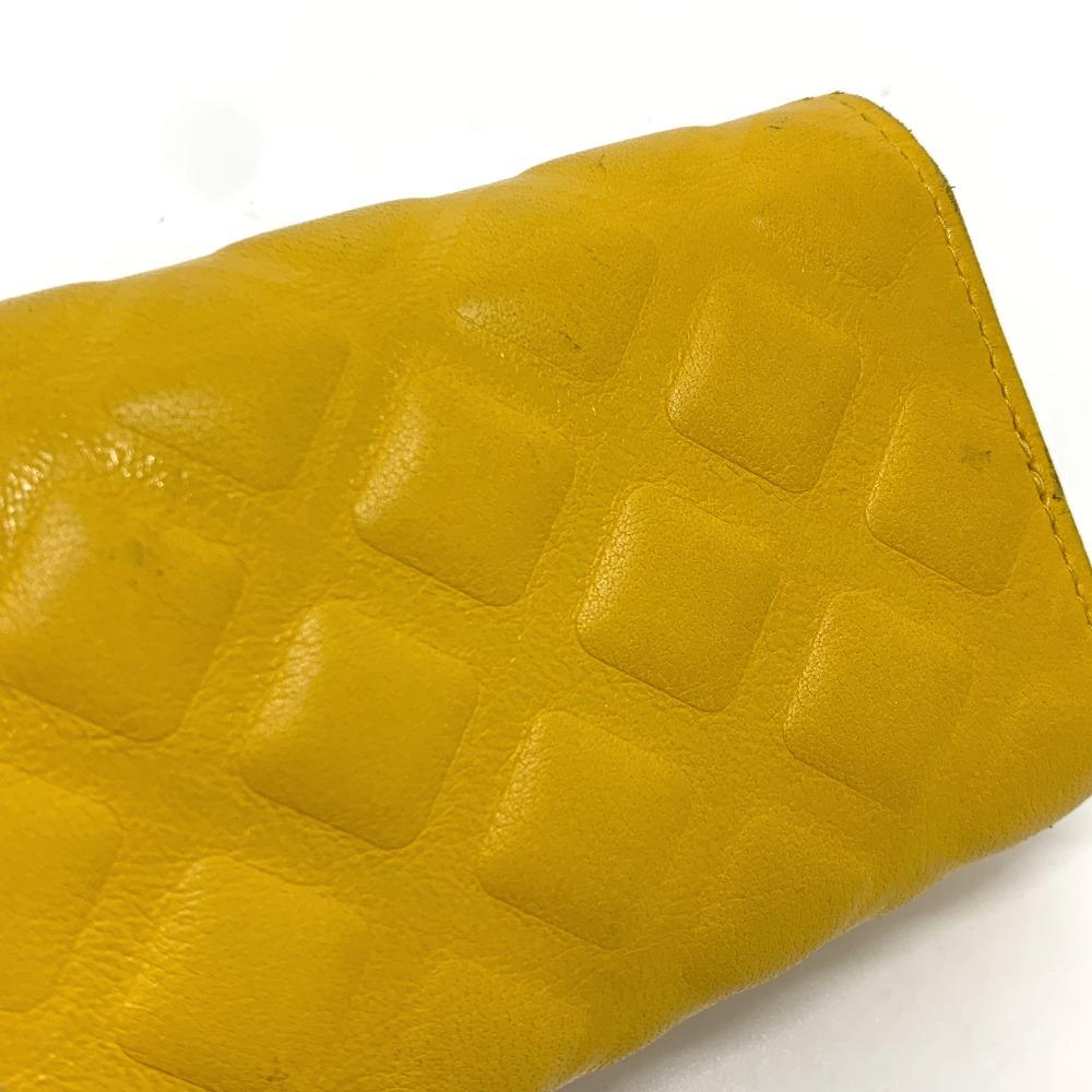 CHANEL CC Mark DiamondCC With 4-Ring key ring Key Case Calf Leather skin yellow