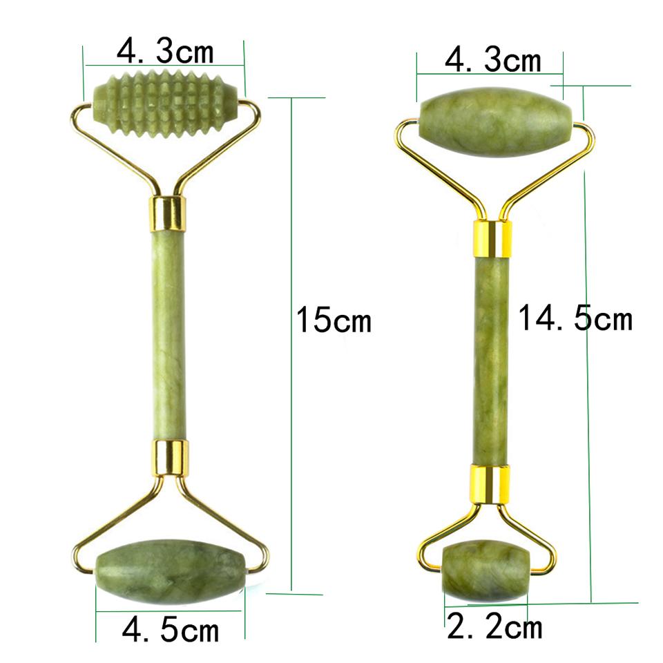 Massager For Face Lift Up Jade Stone Roller White Quartz Natural Crystal Stone Slimming Thin Chin Facial Skin Care Tool