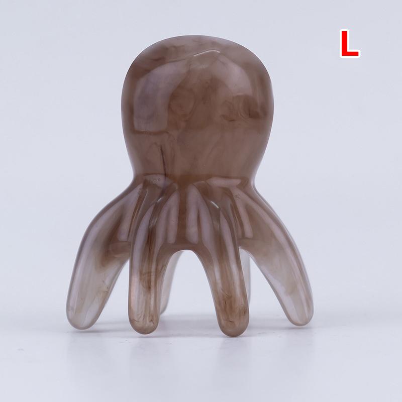 Resin Octopus Comb Head Massager Wide Tooth Meridian Scraping Scalp Brush Acupuncture SPA Gua Sha Health Deep Massage Tool