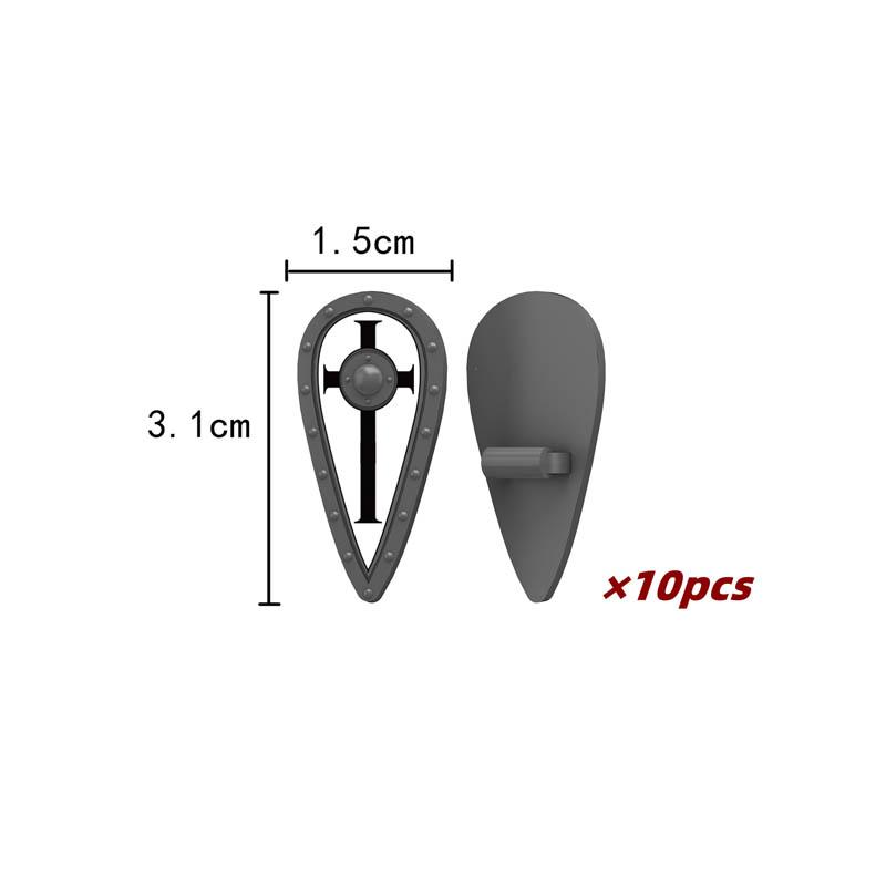 MOC Средневековые Строительные Блоки Персонаж Рыцарь Воин Набор Аксессуаров Шлем Наплечники Щит Лук Стрела Кирпич Подарок Игрушка X022