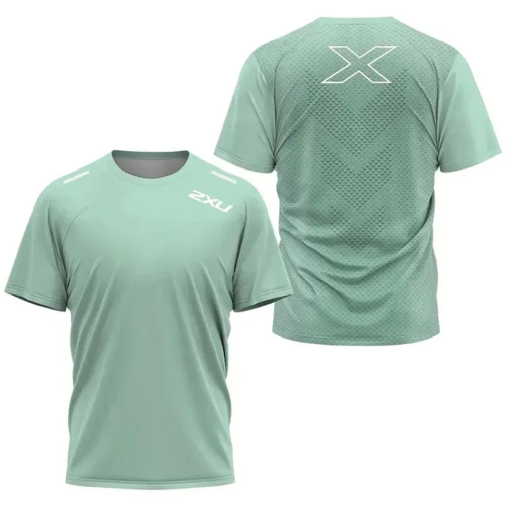 Мужская спортивная футболка 2XU с быстрым высыханием для активного отдыха и фитнеса, мужская дышащая футболка с коротким рукавом для тенниса, легкий свободный топ для бега