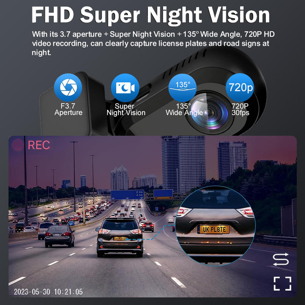 1080P HD Автомобильный видеорегистратор, Android WiFi, Черный ящик, ADAS Ночное видение Циклическая запись, Устройство для мониторинга видео водителя