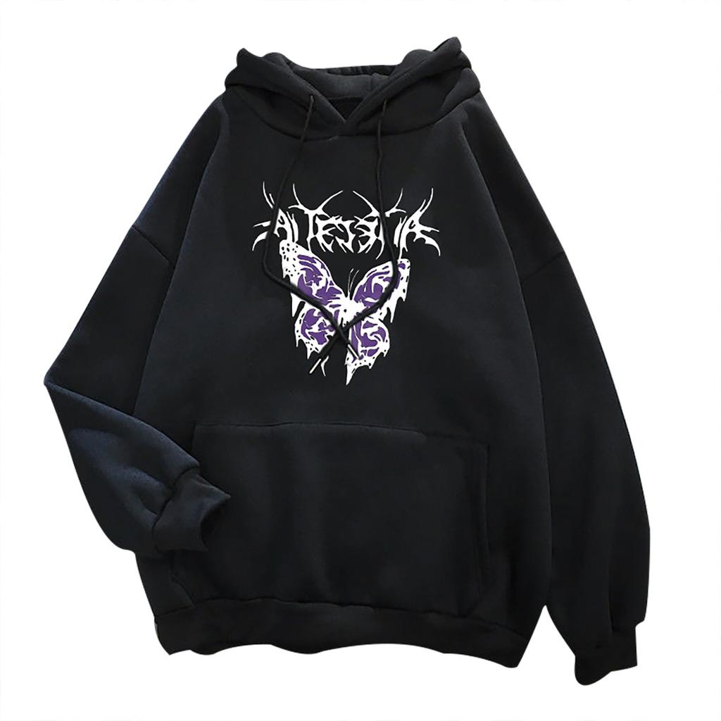 Модные женские повседневные женские толстовки с длинным рукавом и принтом с капюшоном